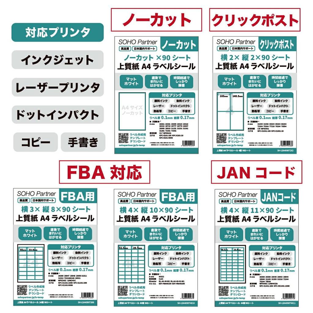 Étiquette Partenaire SOHO 1 90 Autocollant Se Décolle Proprement Reste Adhésif sur les Autocollants, A4, Côté, Feuilles, Non Découpé, Papier, Immédiatement, Temps, SH-LSA4090T1X1