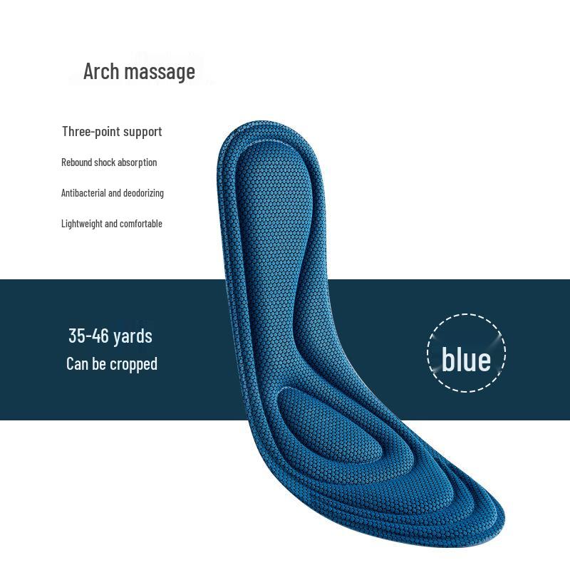 

4D Elastic Antibacterial Breathable Shock Absorbing Insoles for Men & Women 43-44