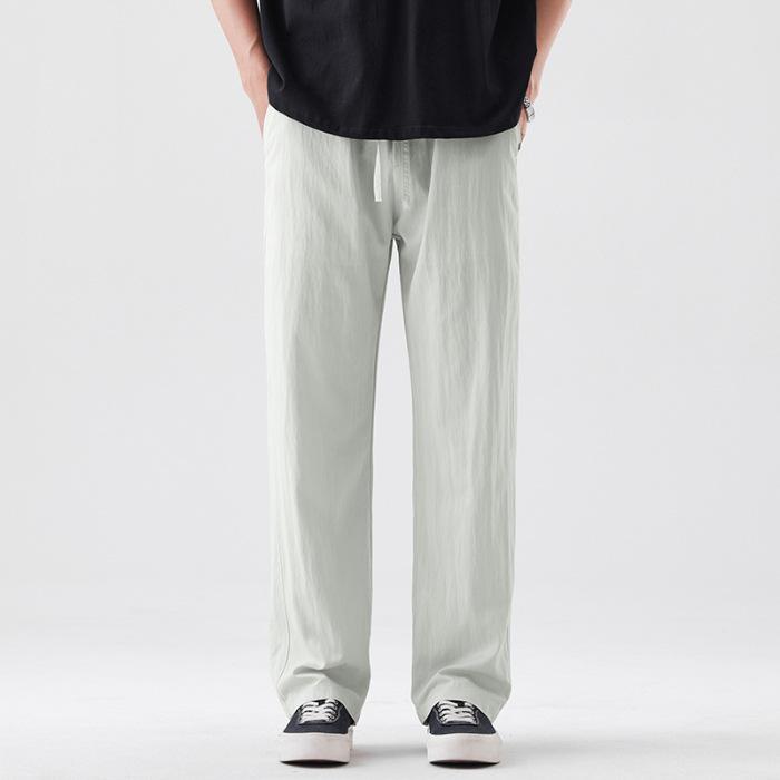New loose straight casual pants men's trend versatile pants summer thin wide-leg floor-mopping trousers