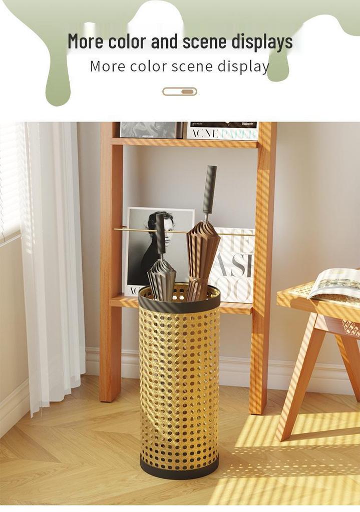 Minshuku Café Home Rattan-Style Umbrella Stand, Cream