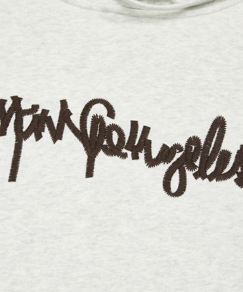 Sign Logo Zigzag Embroidery Sweat Hoodie - M/Oatmeal