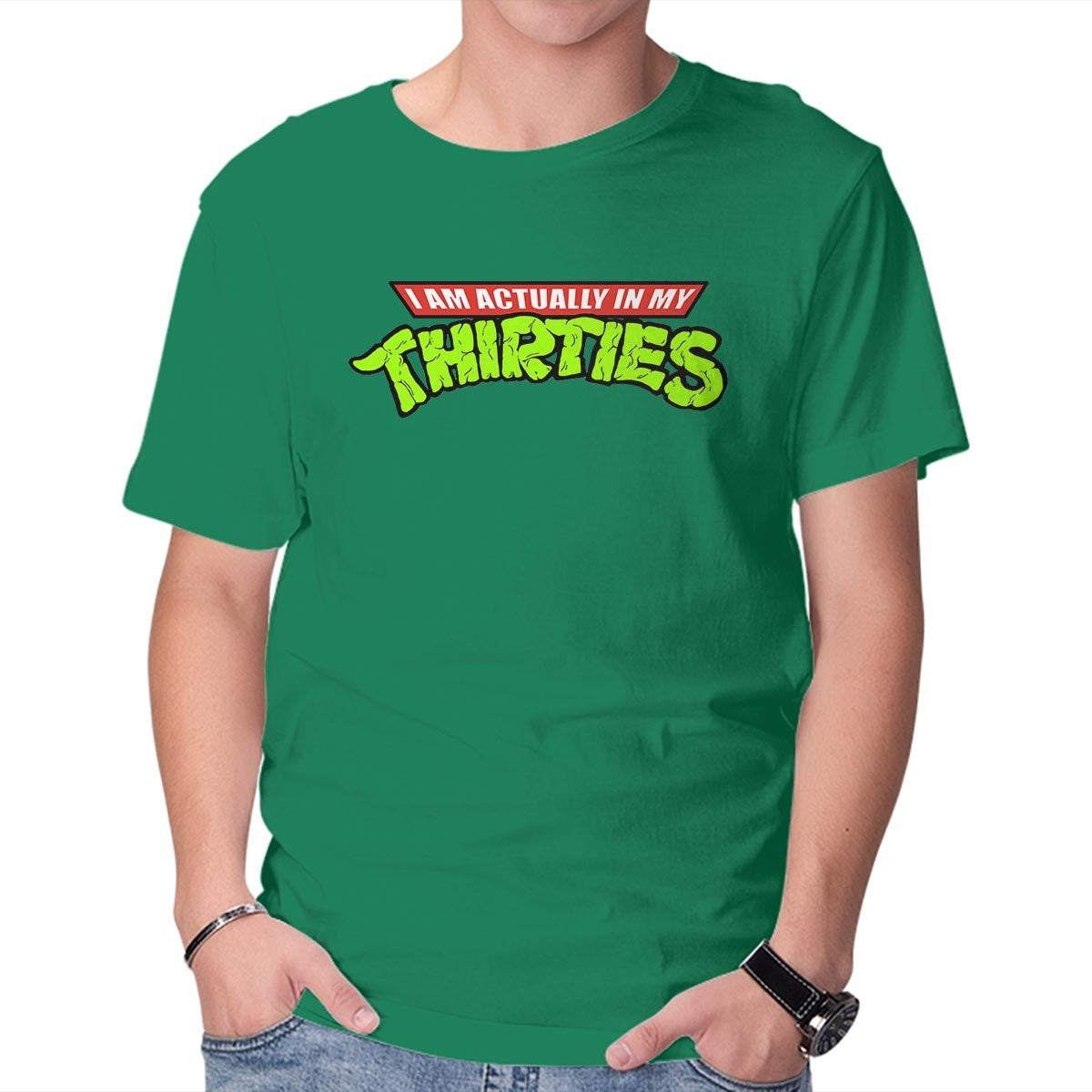 Unisex Crew Neck T-Shirt Actually In My Thirties Graphic Short Sleeve Casual Tee XXL