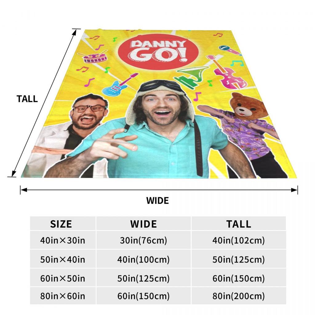 Danny Go Cartoon Music Education Fleece Throw Blankets Dance Blanket for Sofa Couch Warm Bedspreads Quilt Breathable