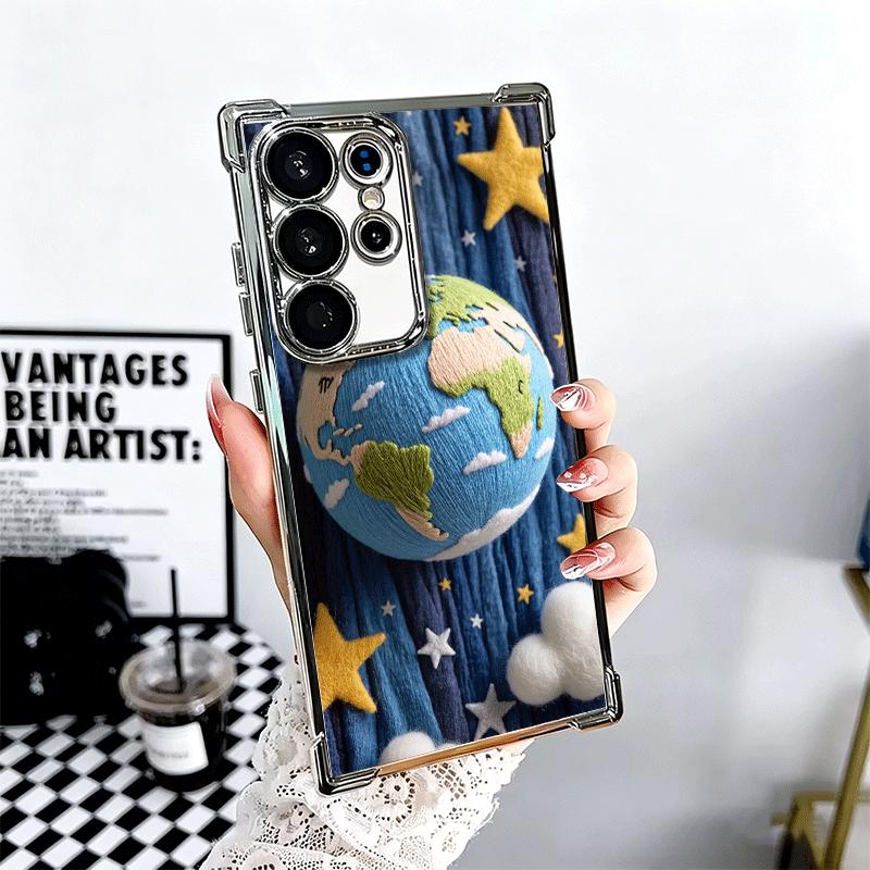 

Healing Embroidery Style Scenery Pattern Soft Phone Case For Samsung Galaxy S26 Ultra S25 Edge S24 FE S23 Plus S22 S21 + S20 Pla Samsung S25