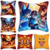 Pillow Covers Cartoon Charizards Sofa Decorative Home Double-Sided Printing Short Plush Cute Cushion Cover