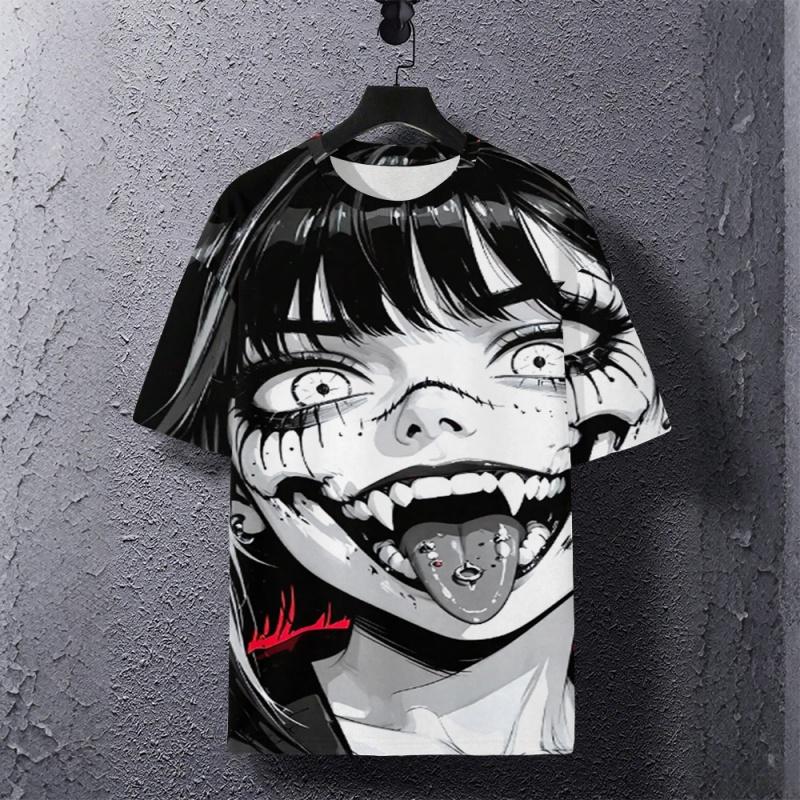 

Cool Pumpkin Pattern T Shirt For Men Halloween Girl 3D Printed Short Sleeve Tees Summer Street Loose S