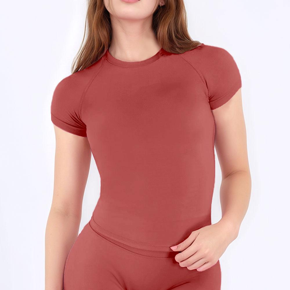 Sport Shirt Women Fitness Impact Short Sleeve Top Gym Workout Yoga Blouse Quick Dry Breathable Running Tee Versatile Top