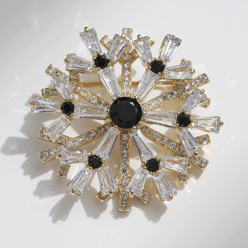 Bo Xin Yun Luxury Zirconia Snowflake Brooch: Elegant Women s Pin for Suits  Coats