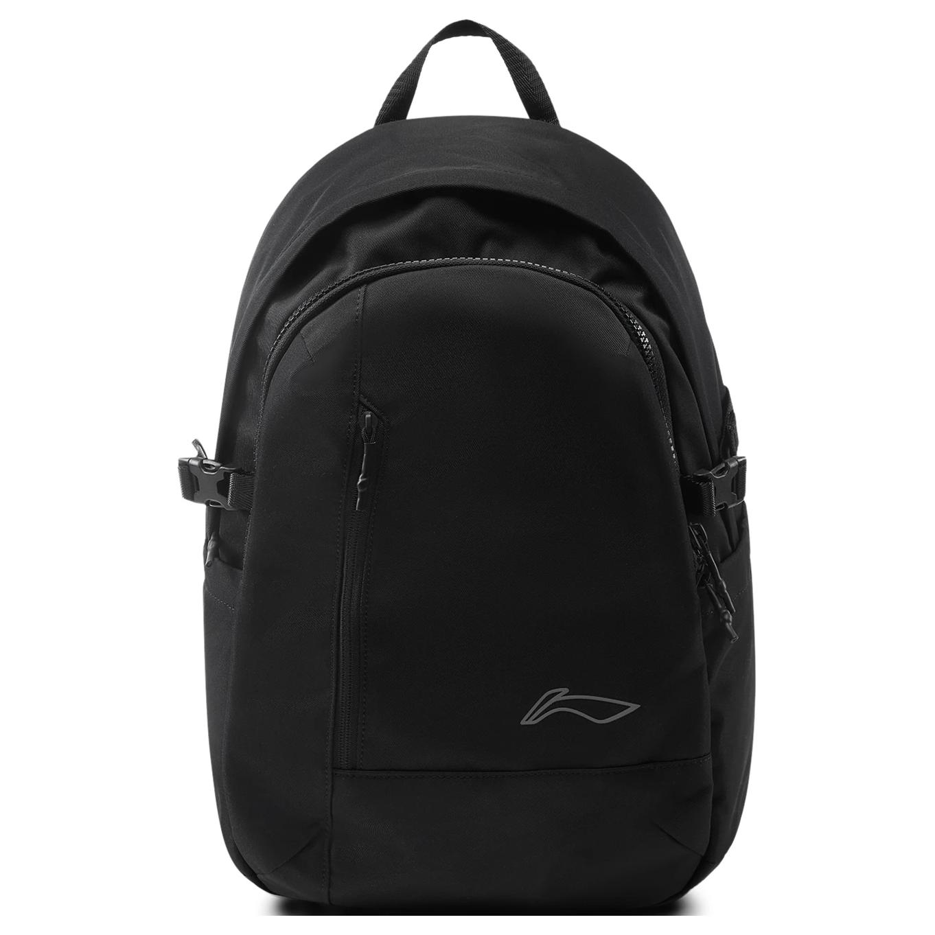 Li-Ning Minimalist Versatile Large Capacity Polyester Backpack Men Backpacks Black ABSU227-1 Black