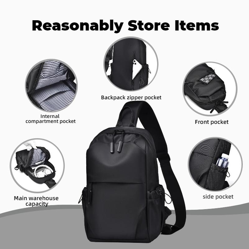 Men's Multifunctional Chest Bag with Adjustable Shoulder Straps, Large Capacity Men's Fashionable Crossbody Bag Multifunctional Shoulder Bag