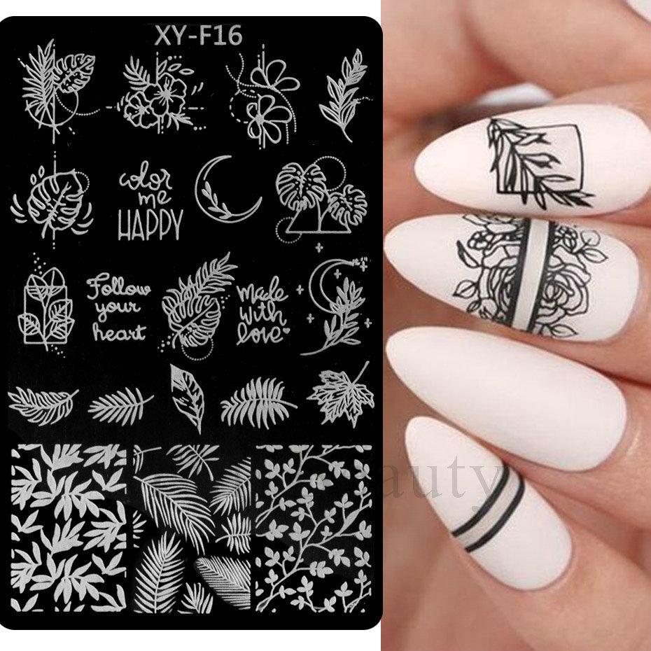 Valentine'S Day Nail Art Steel Plate Grid Series Love English Butterfly Dandelion Nail Art Printing Board