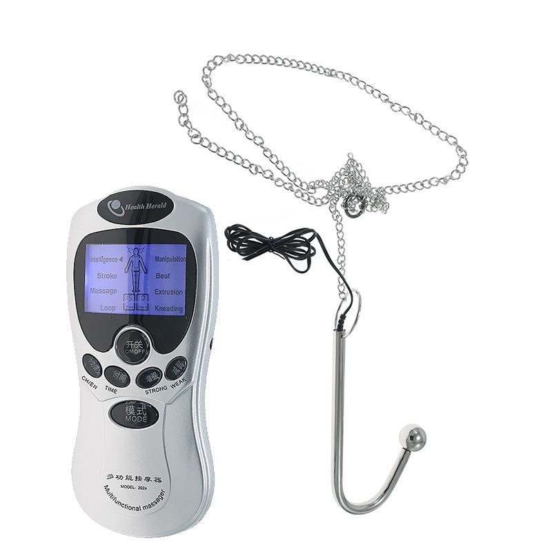 Electric Shock Anal Hook Single Ball with Stainless Steel Belt Release Hands Men and Women Back Court Masturbation Training Sexy Punishment