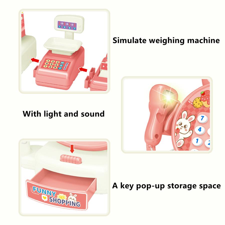 Simulation Supermarket Cash Register Set With Calculator Parent-child Interactive Play House Toy