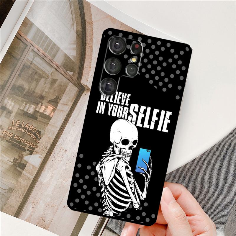 Skelett Totenkopf Kunst Handyhülle Für Samsung Galaxy S24 Ultra S9 S10 S20 S22 S21 Plus S23 FE S25 Ultra Vollabdeckung