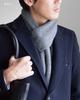 TAVARAT Cashmere Made In Compact Mini Scarf Men's 3-Second Scarf, 100% Japan, (Gray)