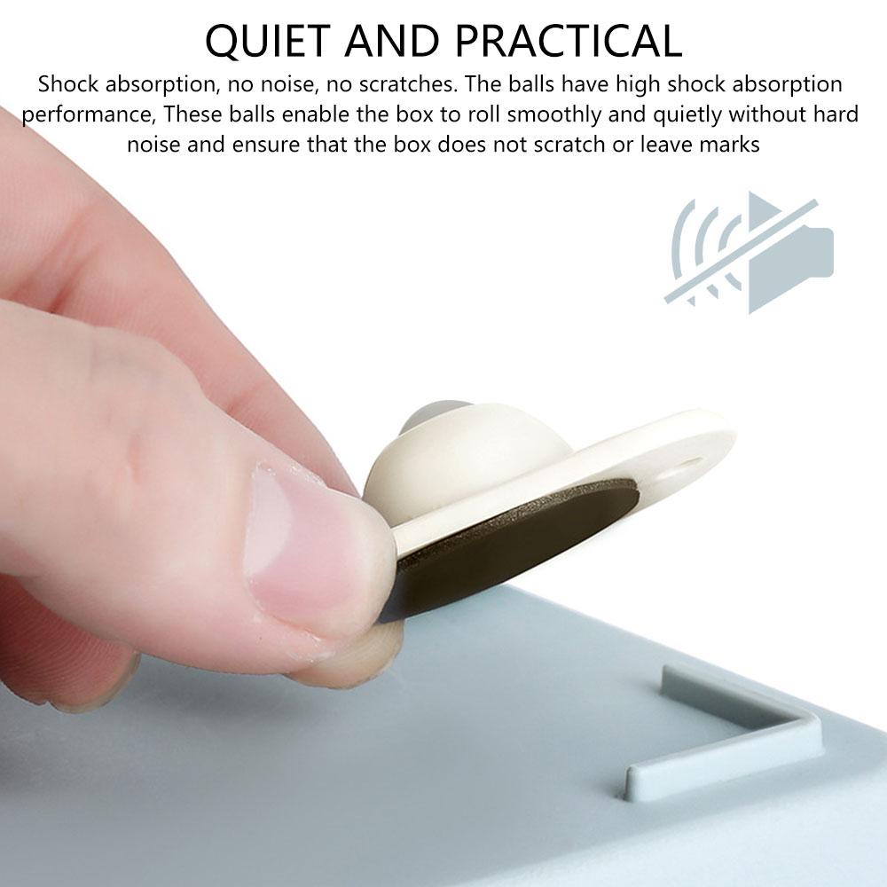 8/12Pcs Self Adhesive Type 360 Degree Rotating Roller Wheels Stainless Steel Mute Ball Universal Wheel 1 Beads