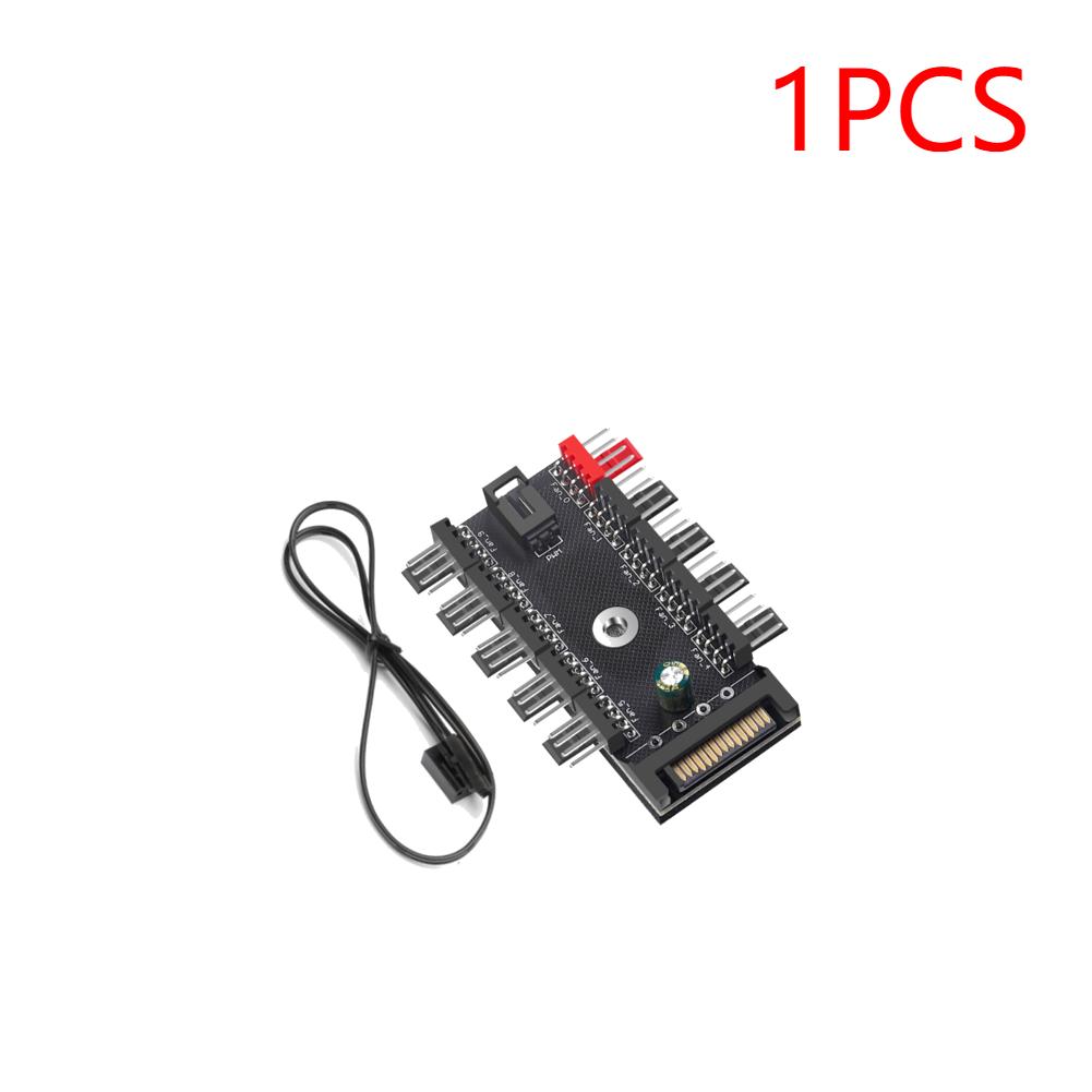 4-Pin PWM Fan Power Supply Cable 1 To 10 Way Splitter Hub SATA Powered 4 Pin PWM Fan Hub Cooler Cooling Adapter for PC Computer