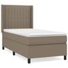 3131549 vidaXL Lit à sommier tapissier avec matelas Taupe 80x200 cm Tissu