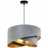 MODERN GOLD HANGING LAMP, VELVET LAMPSHADE