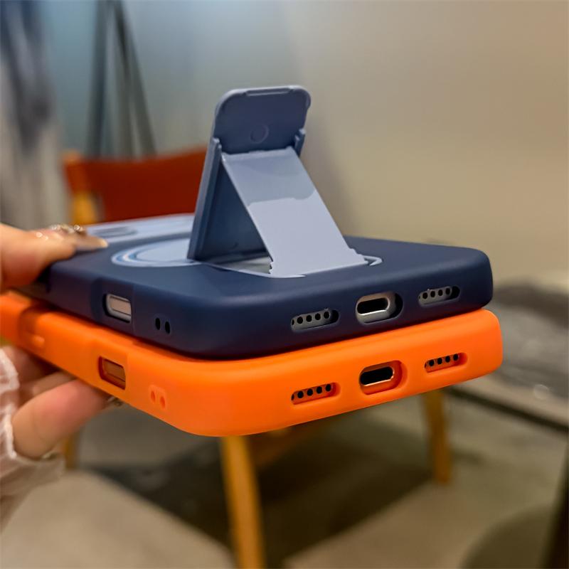 Magsafe Klapphalter Handyhülle Für iPhone 17 16 ProMax 16 15 14 Plus 13 12 11 Hautgefühl TPU Stoßfest Magnetische Abdeckung