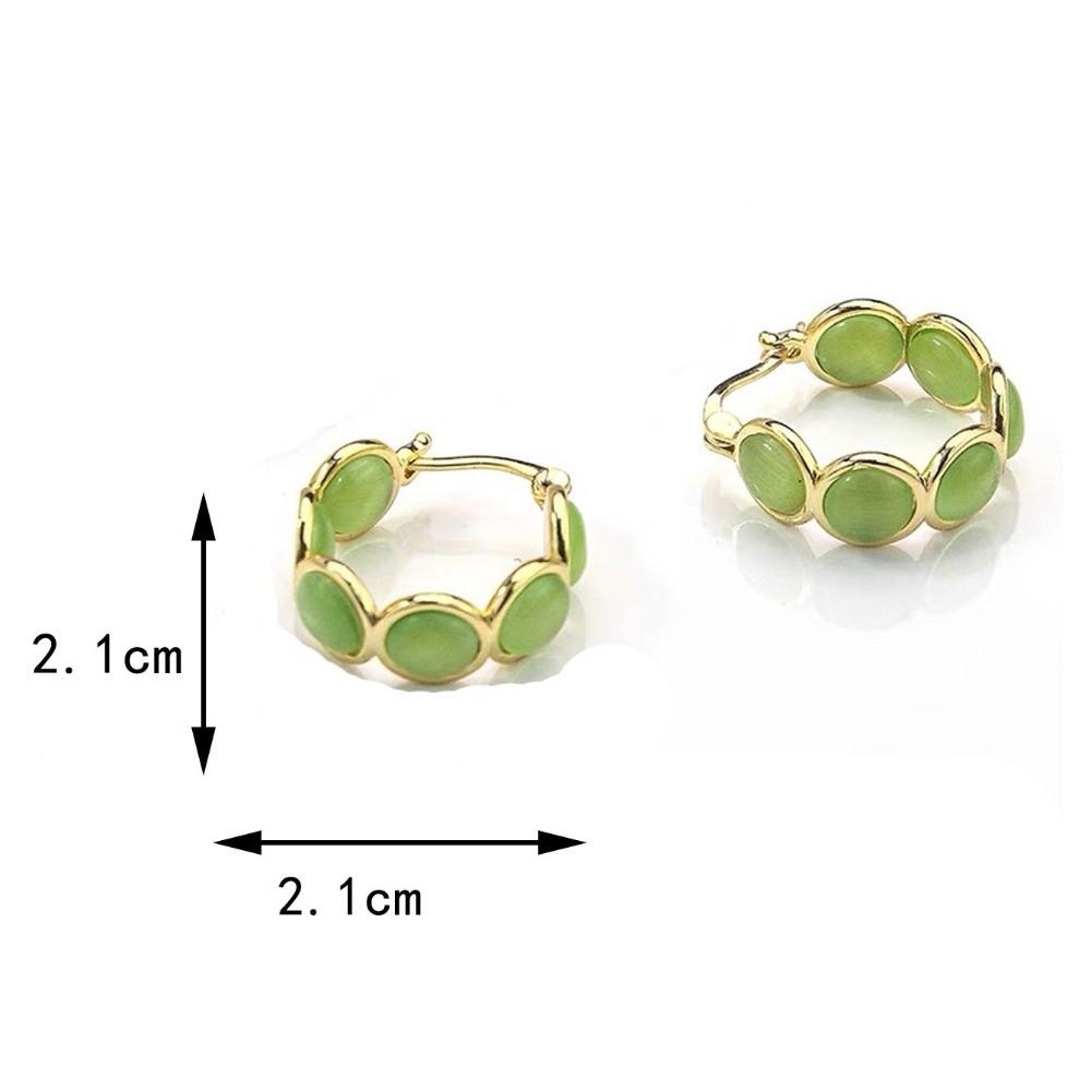 Cat's Eye Stone Cat Eye Hoop Earrings Flower Daisy Drop Earrings Huggie Earrings Women Girls
