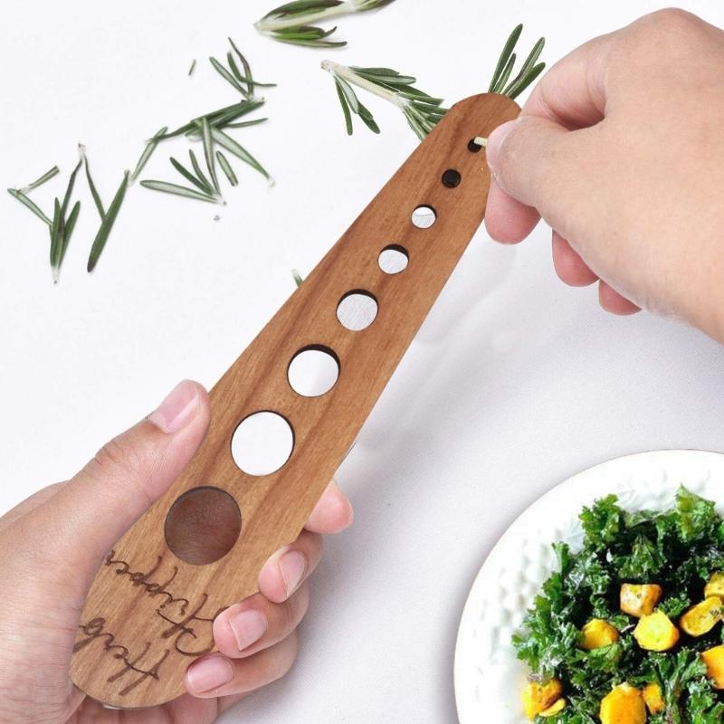 Holz-Gemüseblattentferner Effizientes Werkzeug zum Entfernen von Blattgemüse Ergonomischer Griff Gadget Küchenzubehör
