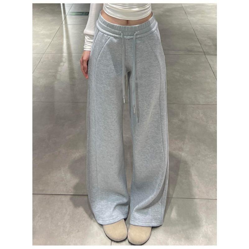 Sportovní kalhoty se stahovací šňůrkou pro ženy na podzim, ležérní, všestranné, slim, splývavé, úzké, širokonohé tepláky