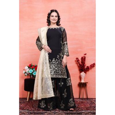 BOLLYOOD PAKISTANI DESIGNER SALWAR KAMEEZ WOMEN INDIAN PARTY WEAR SHARARA SET VFP-1887a