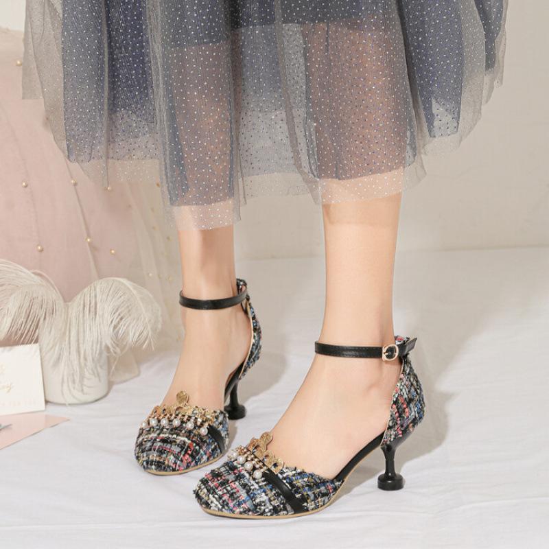 New summer children's sandals princess high heels medium and large children's shoes student show catwalk Lolita girls sandals
