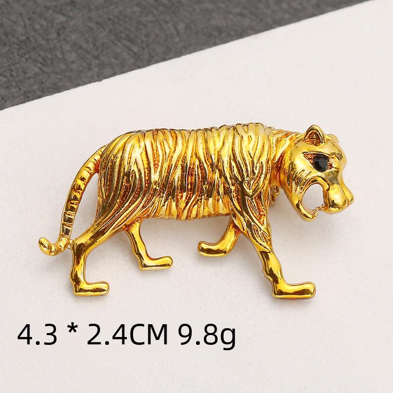 Retro Brošňa Tiger a Leopard - Kreatívny Zliatinový Odznak na Ozdobu Košele