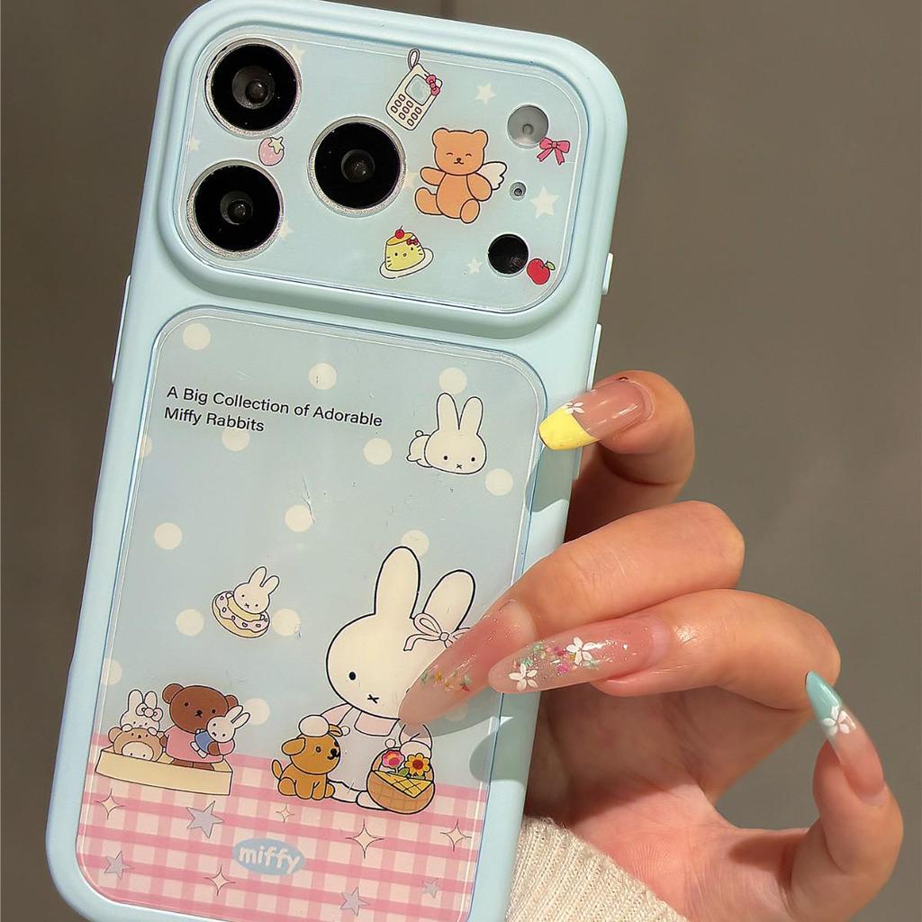 Miffy Plaid Anti-Fall Phone Case for Apple 14pro, 15promax, 16pro, 17promax - High-End Protection