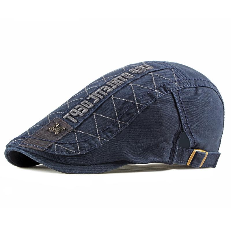 Adjustable Men Spring Summer Sun Newsboy Hats Classic Western Newsboy Caps Cotton Blend Beret Hat Flat Brim Men Berets Cap