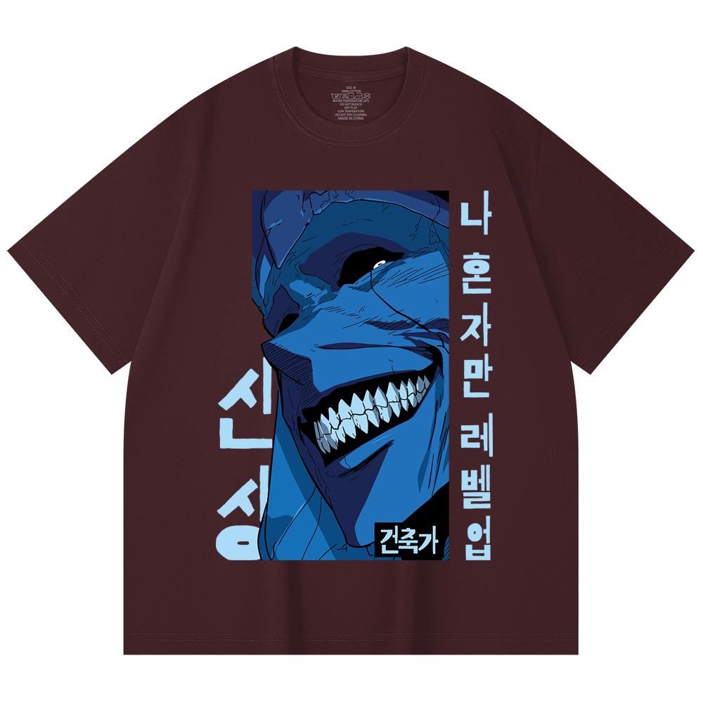 230 Gsm 100% Cotton Solo Leveling V16 Print Unisex Heavy Cotton T Shirt