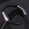 Woven Leather Rope Wrapping Special Style Classic Stainless Steel Men's Leather Bracelet New Design Decoration BB1082
