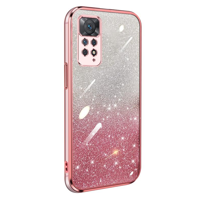 KEYSION Luxury Plating Glitter Phone Case for Redmi Note 11 Pro 11S 5G 11 Pro+ 5G Transparent Soft TPU Shockproof Cover