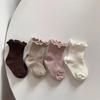 6Pairs Ruffle Baby Cotton Socks Breathable Toddle Sweet Socks Kids Short Tube Socks  Newborn