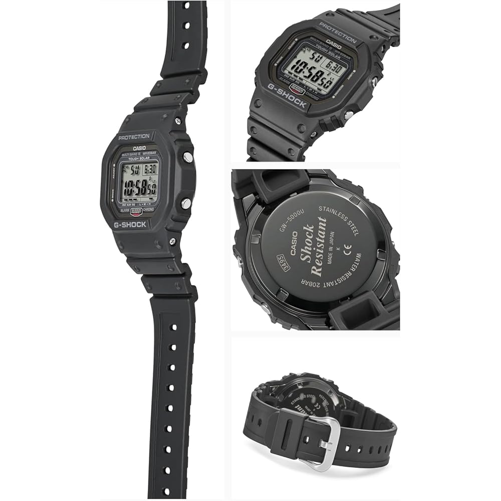 Casio G-Shock GW-5000U-1JF Men's Black Radio Solar Watch Metal Case Screw Back
