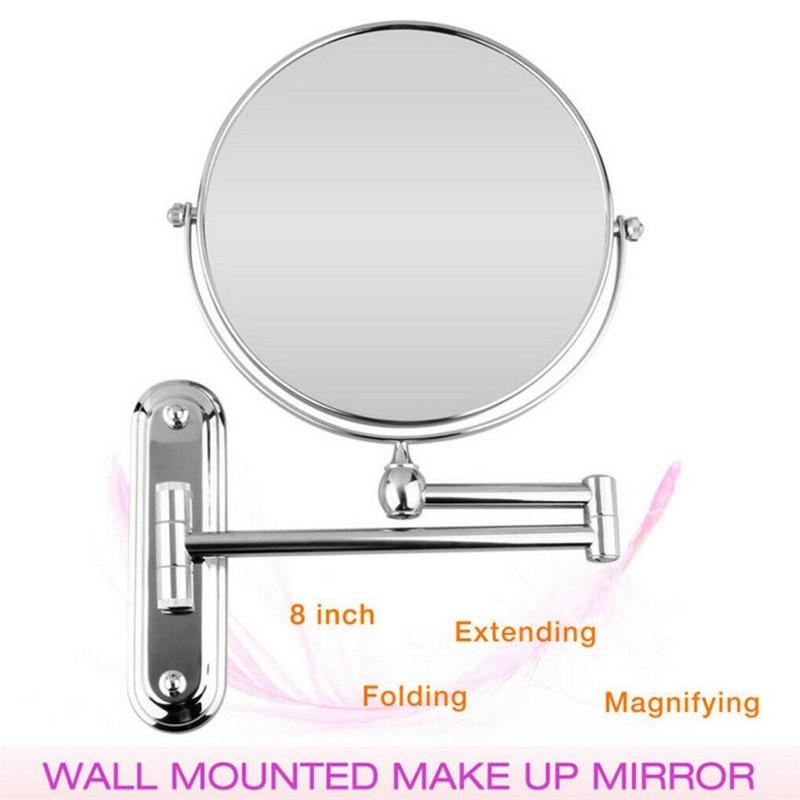 Magnifying Wall Mirror Makeup Mirror Wall Shaving Makeup Folding Bathroom Makeup Mirror Wall Free Drilling | Bathroom Mirrors