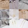 Tassel Earrings Diamond Butterfly Flower Pearl Stud Earrings Temperament Fashion Long Thin Earrings