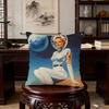 Retro Medieval Futuristic Space Cushion Cover Birthday Anniversary Gifts Double Sided Printed Zipper Cushion Cover Soft Skin