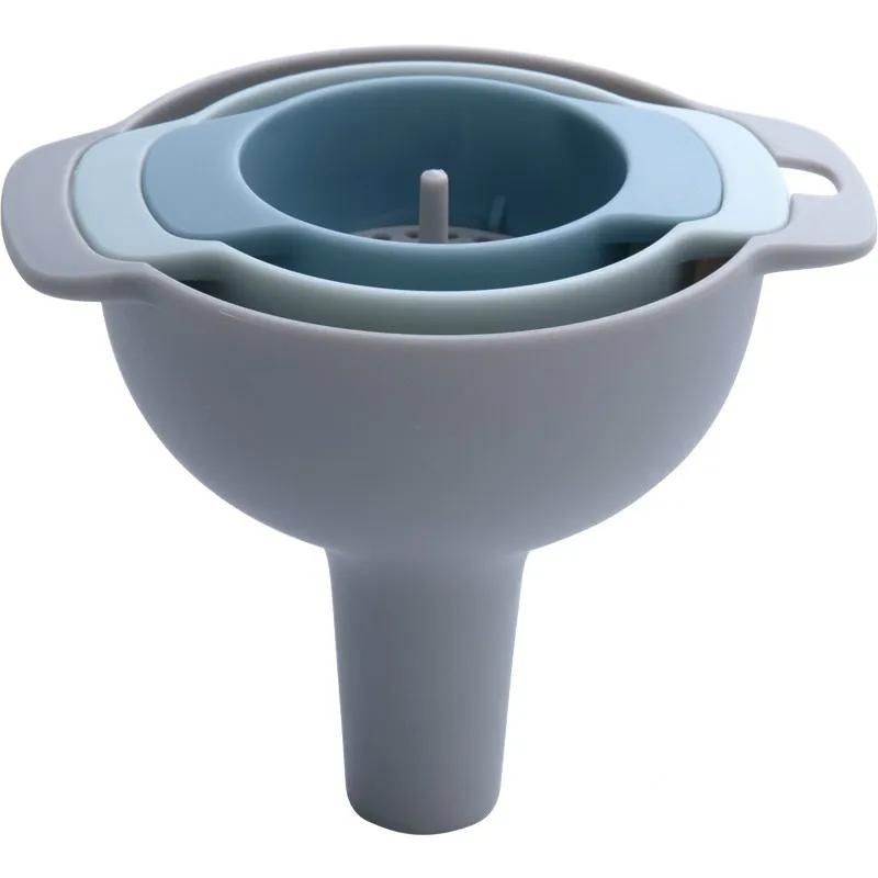 

1 Pcs 4-in-1 Funnels Set Multifunctional Plastic Oil Funnel Strainer Kitchen Tools Kitchen Accessories Gadgets For Home синій