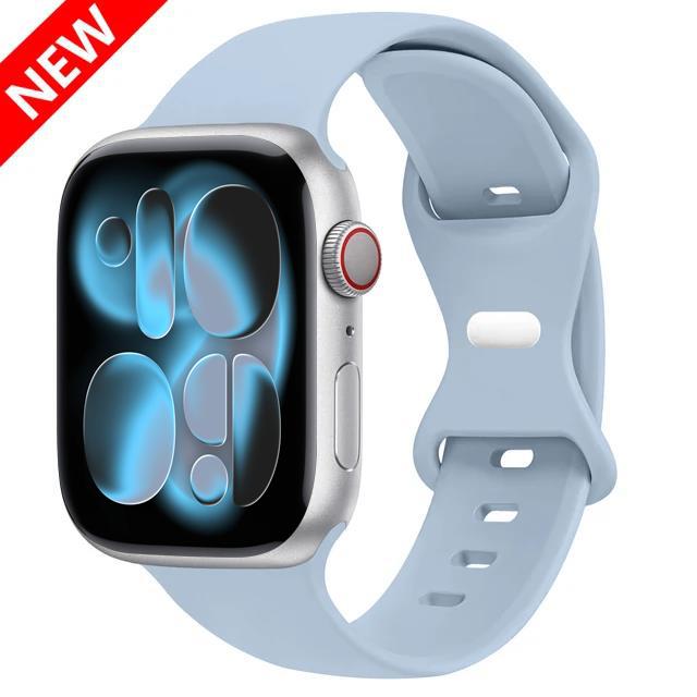 Sport Silicone Strap For Apple Watch Bands 40mm 44mm 46mm 45mm 41mm 49 42mm Correa Bracelet iWatch series 10 11 9 8 7 ultra 3 SE