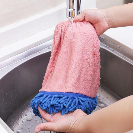 Coral Velvet Broom Cover Quick Drying High Water Absorption Elastic Closure Snap-Fit