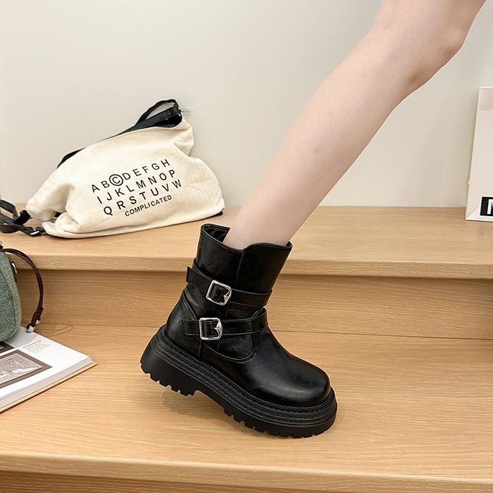 Fashion Style Cool Punk Motorcycles Boots Female Platform Wedges  Short Boots Women Shoes Women's Boots