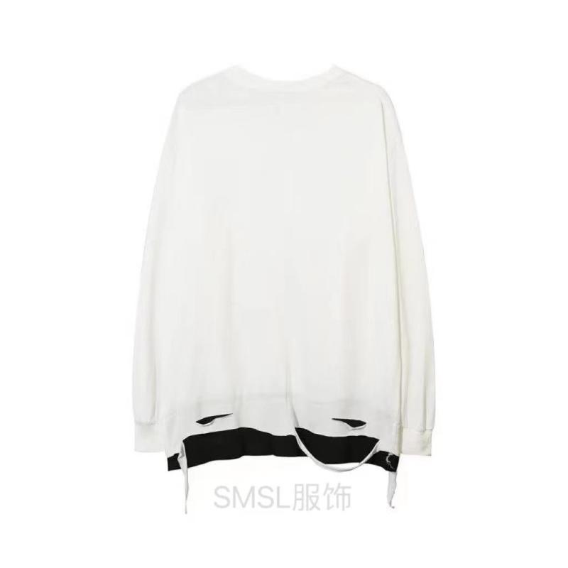High Street Sweatshirt Kette Langarm Hip Hop Herren Herbst Fake Zwei Übergröße T-Shirt Top Schweres Basic-Shirt