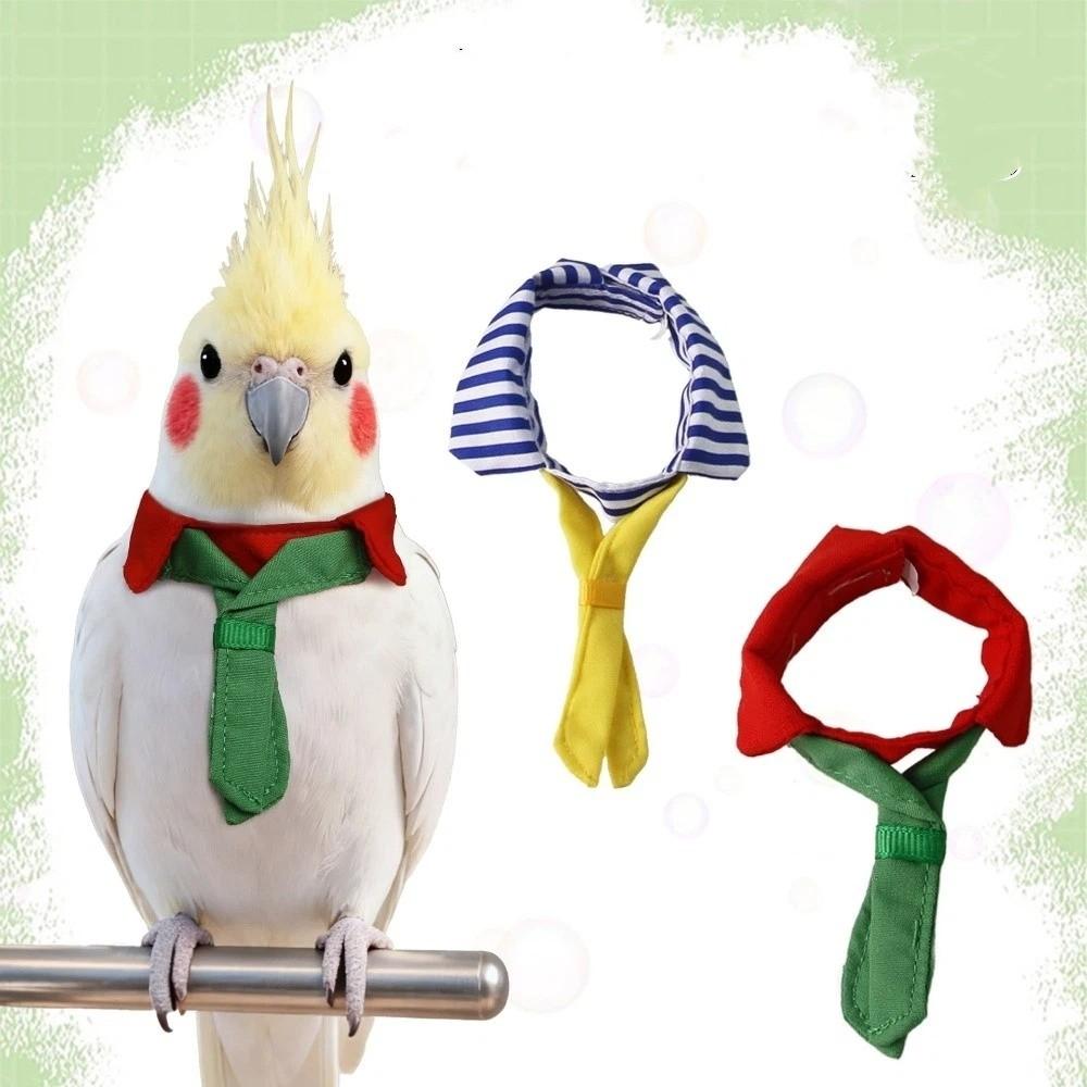 Striped Parrot Necktie Adjustable Pet Bird Tie Pet Flight Suit Parrot Collar  Dress-up Accessory