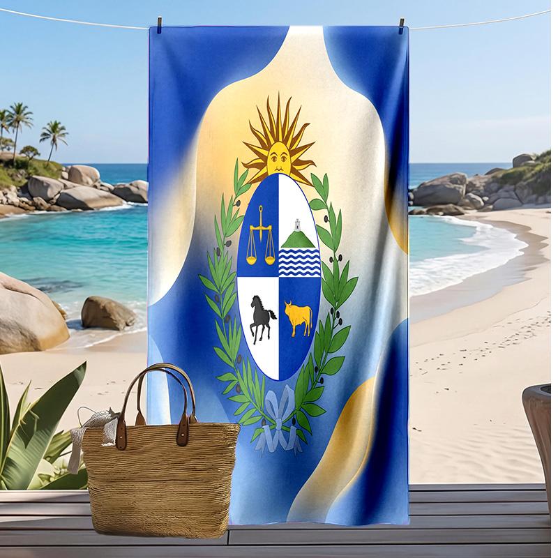Uruguay Football Print Beach Towel Quick Dry Super Absorbent Soft Bath Towel for Swimming Beach Travel Fan Souvenir Gift