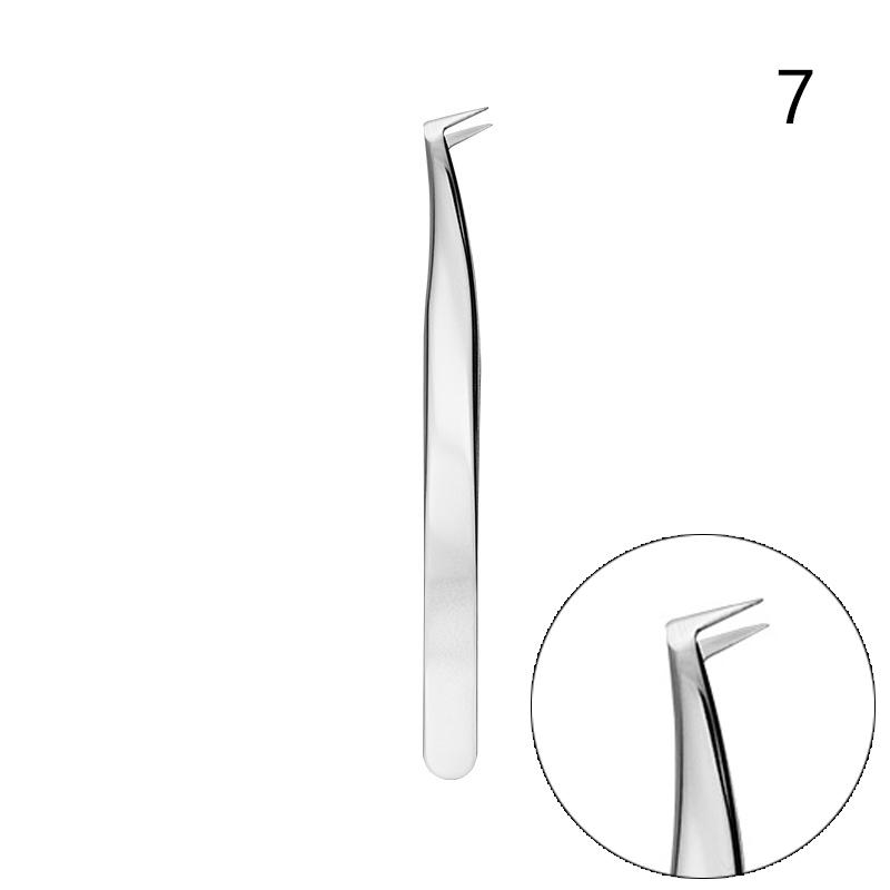 Anti-Slip Stainless Steel Lash Extension Tweezers Curved Tip Straight High Precision for Nail Art Makeup Beauty Tools
