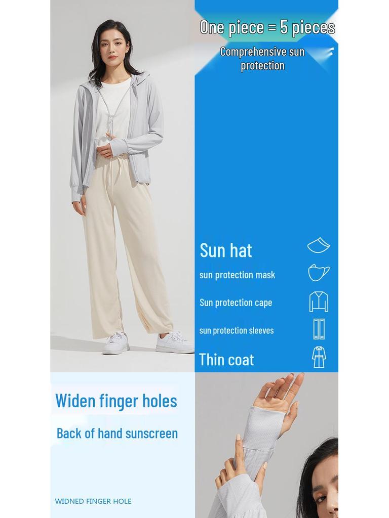 2025 Unisex Summer Ice Silk UV Protection Jacket with Detachable Brim - Quick-Drying, Breathable for Fishing