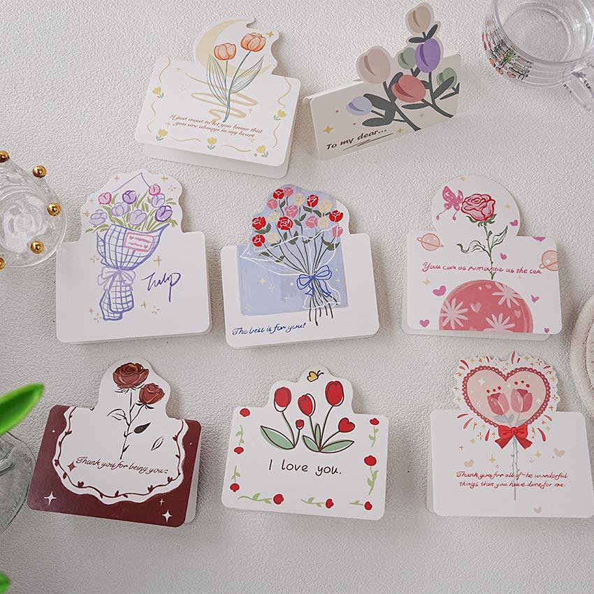 Set of 8 Teacher's Day Greeting Cards – Festival Blessings, Handwritten Message Cards, Gift Decorations